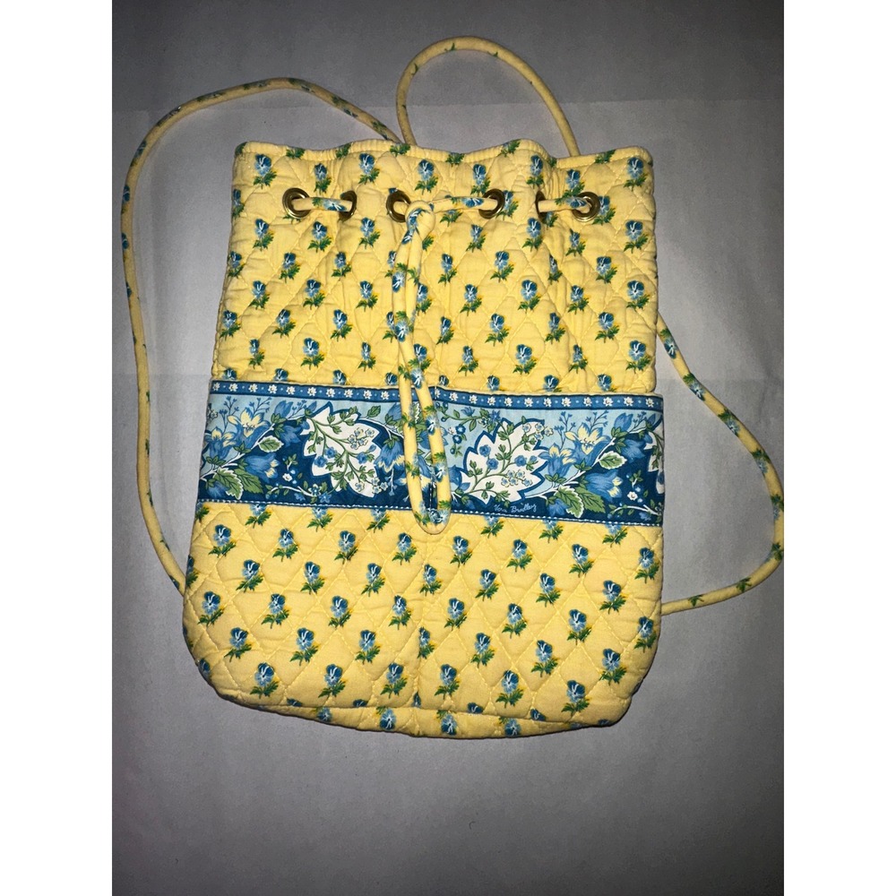 Vera Bradley retired Katherine Yellow Drawstring Bucket Bag